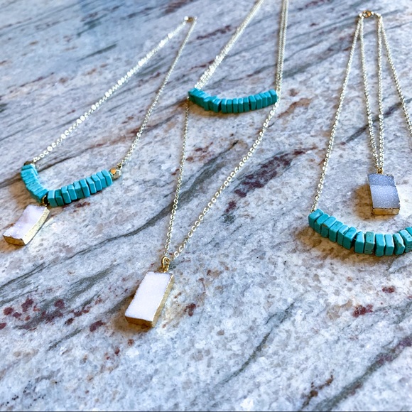 Druzy & Turquoise Necklace - Picture 9 of 13